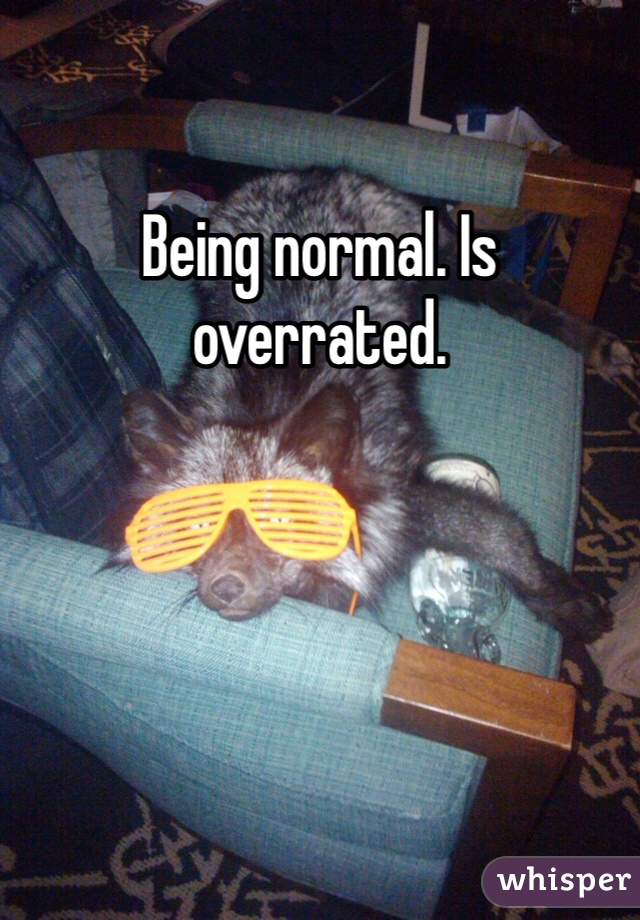 Being normal. Is overrated. 