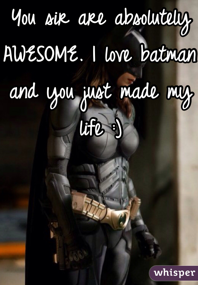 You sir are absolutely AWESOME. I love batman and you just made my life :)

