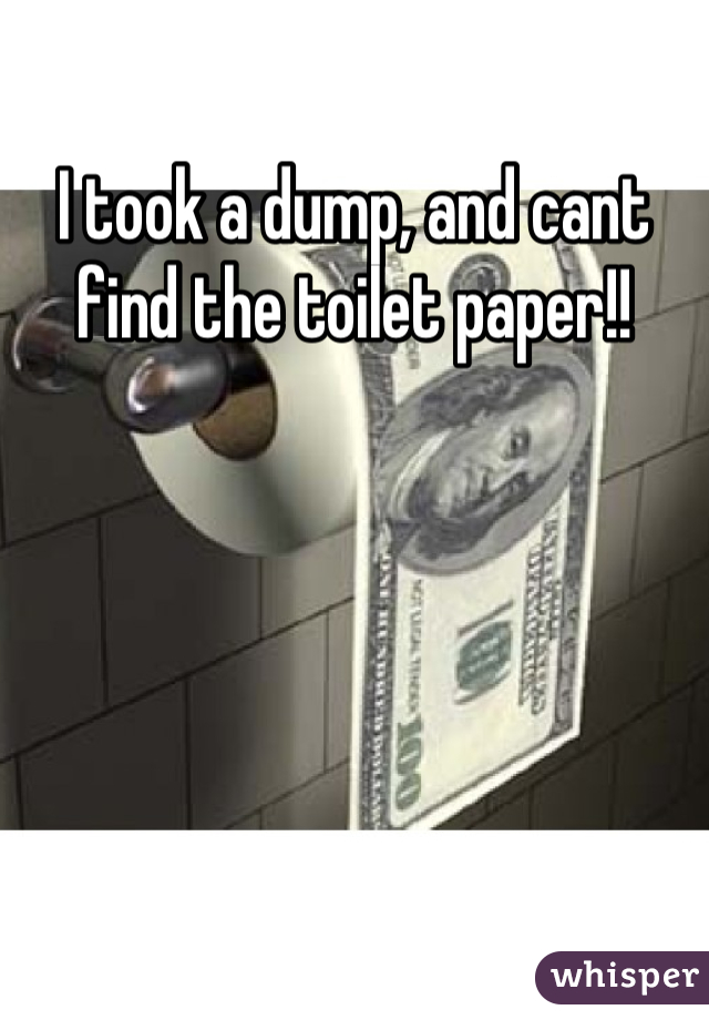 I took a dump, and cant find the toilet paper!!