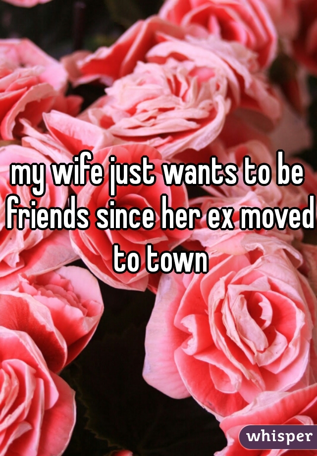 my wife just wants to be friends since her ex moved to town