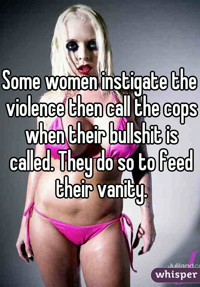 Some women instigate the violence then call the cops when their bullshit is called. They do so to feed their vanity.