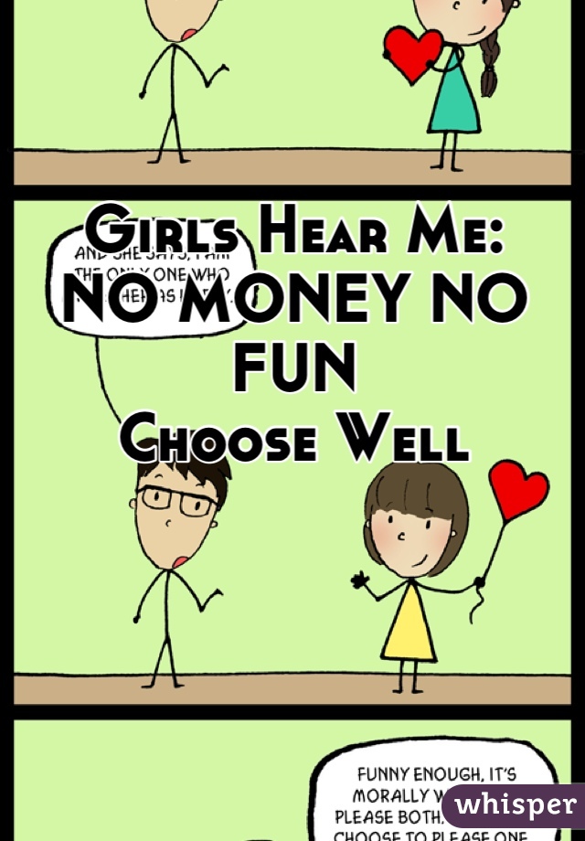 Girls Hear Me:
NO MONEY NO FUN
Choose Well