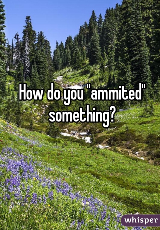 How do you "ammited" something?