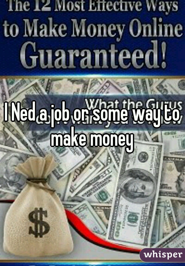 I Ned a job or some way to make money 