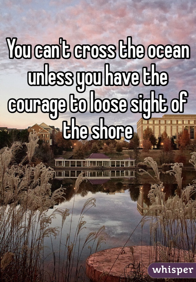You can't cross the ocean unless you have the courage to loose sight of the shore