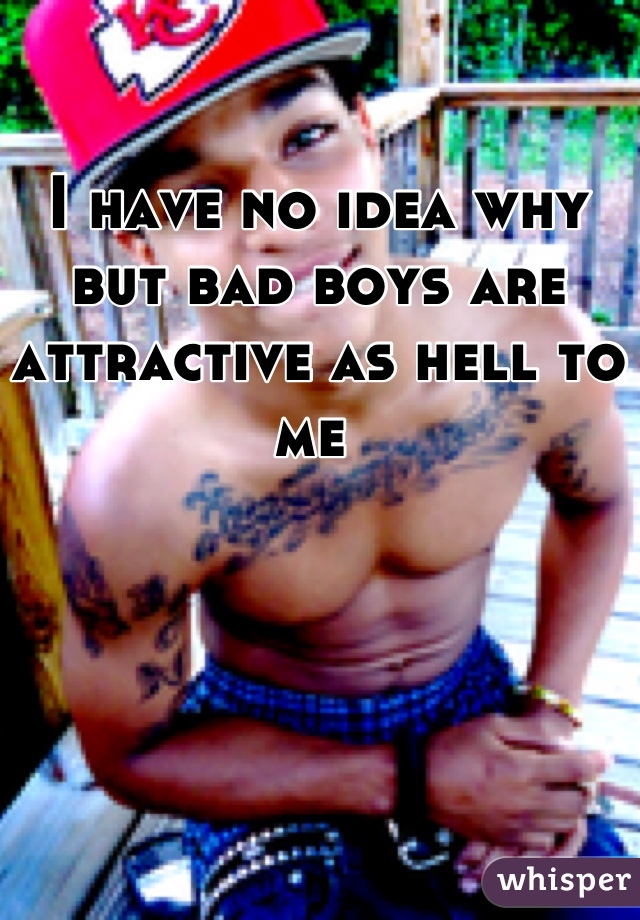 I have no idea why but bad boys are attractive as hell to me 