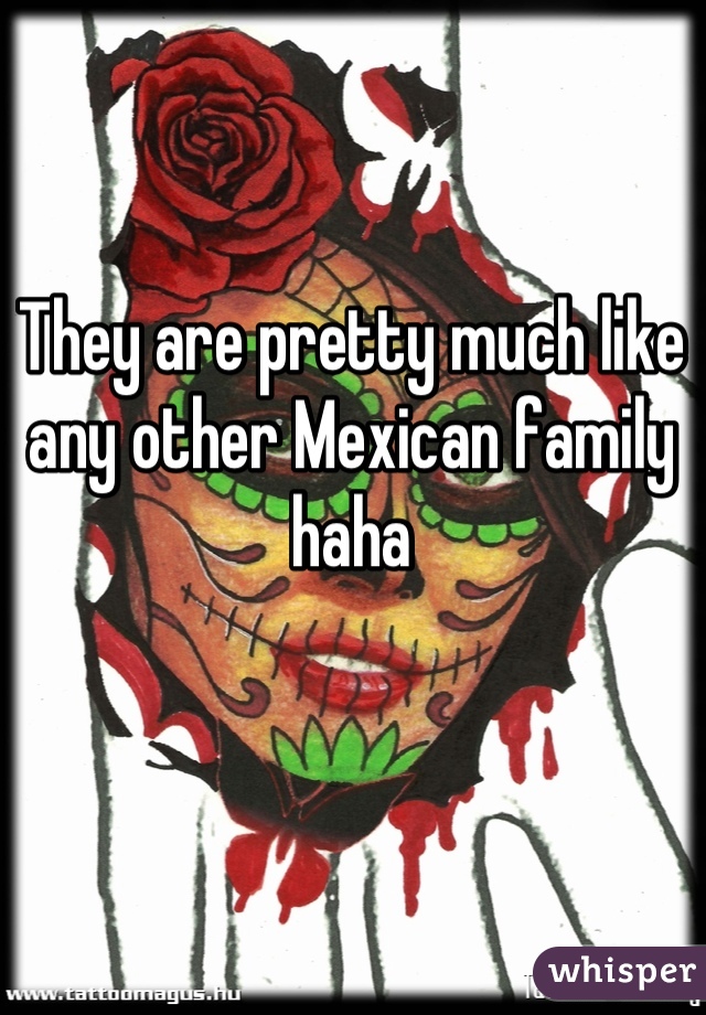 They are pretty much like any other Mexican family haha
