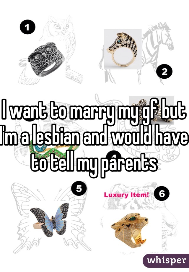 I want to marry my gf but I'm a lesbian and would have to tell my parents 