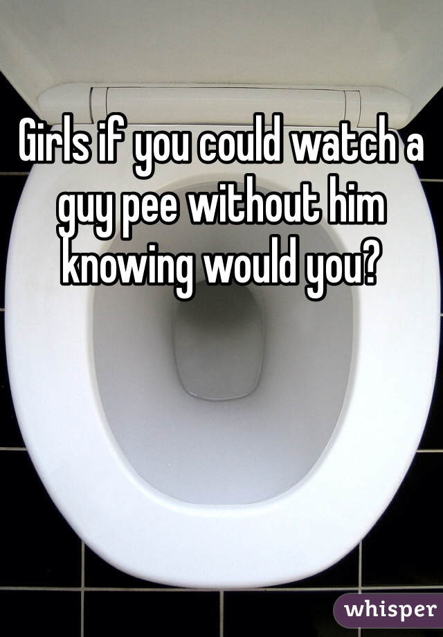 Girls if you could watch a guy pee without him knowing would you?
