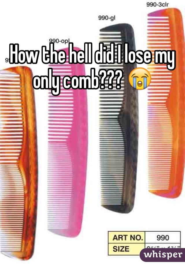 How the hell did I lose my only comb??? 😭