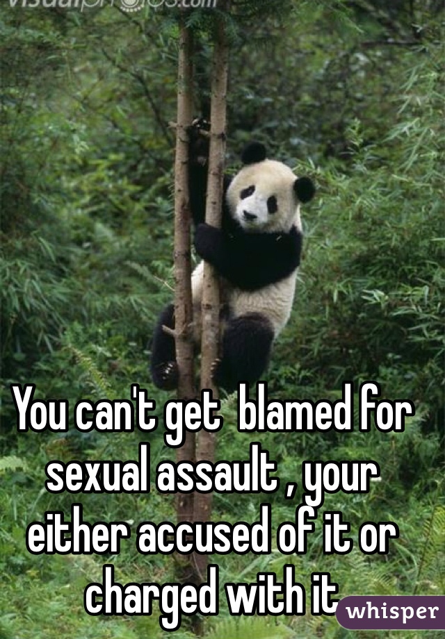 You can't get  blamed for sexual assault , your either accused of it or charged with it
