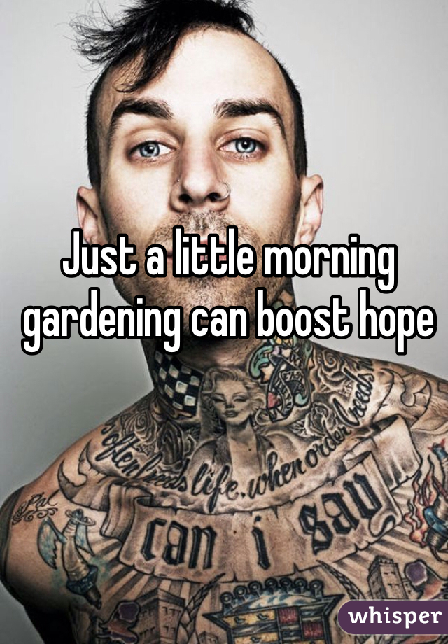 Just a little morning gardening can boost hope 