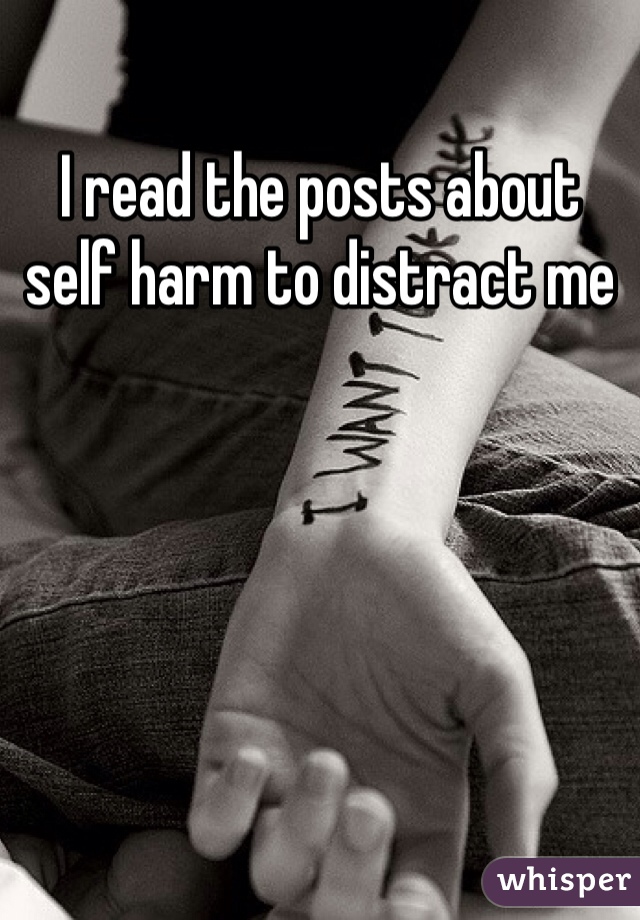 I read the posts about self harm to distract me