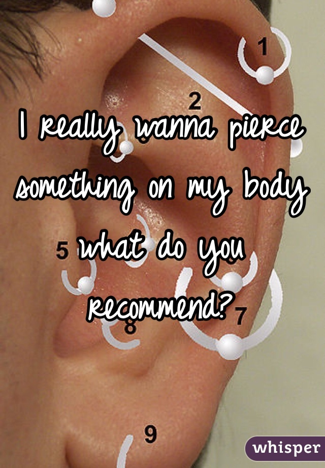 I really wanna pierce something on my body what do you recommend? 