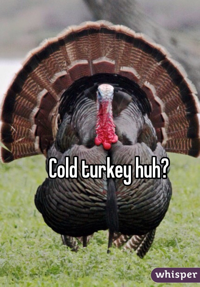 Cold turkey huh?