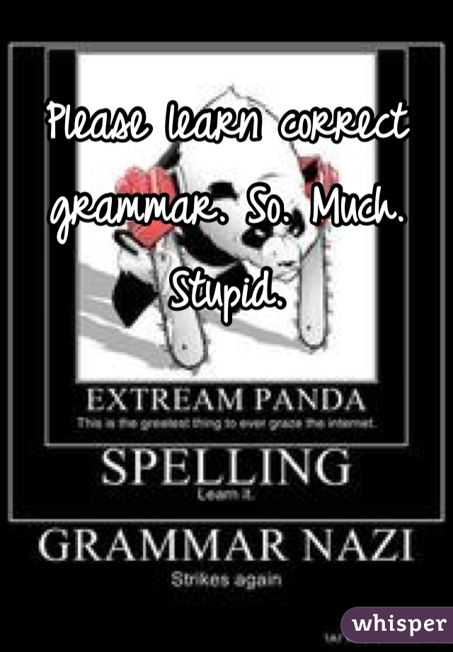 Please learn correct grammar. So. Much. Stupid. 