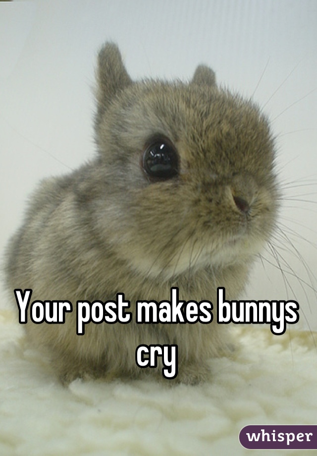 Your post makes bunnys cry