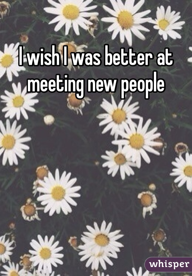 I wish I was better at meeting new people