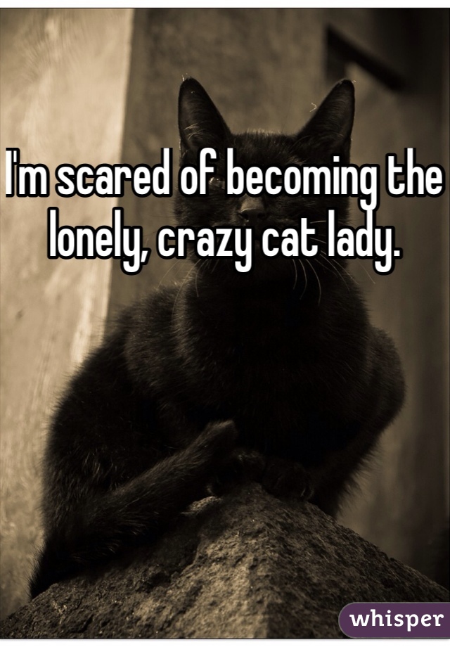 I'm scared of becoming the lonely, crazy cat lady. 