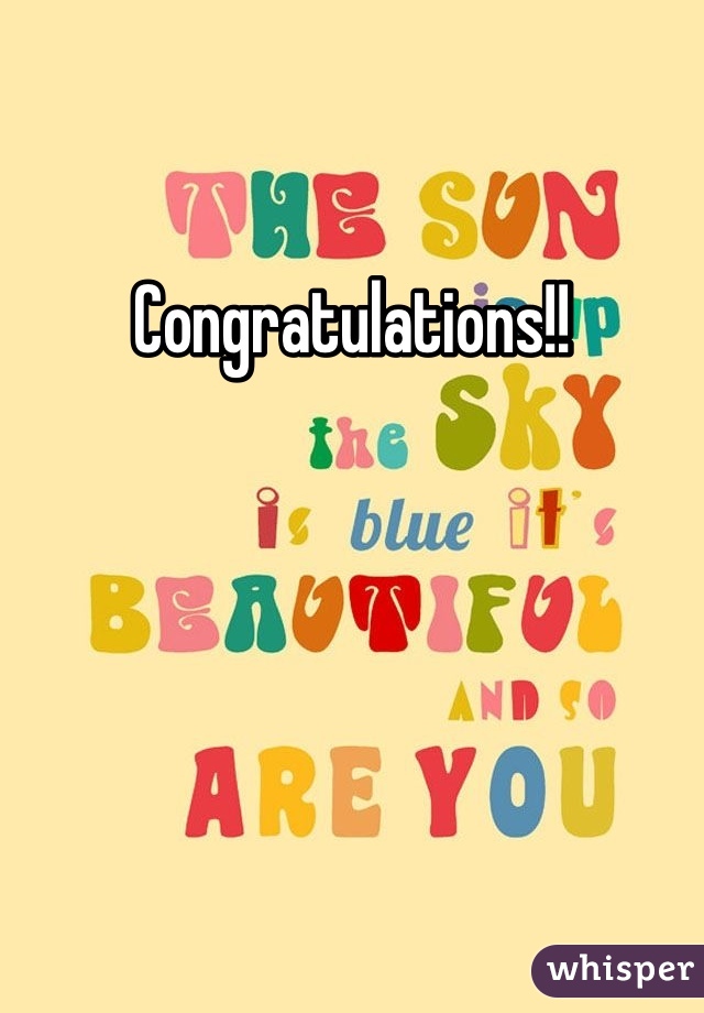 Congratulations!!