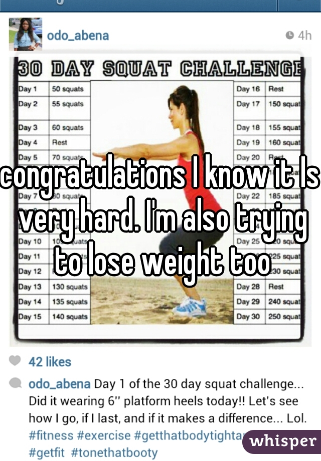 congratulations I know it Is very hard. I'm also trying to lose weight too