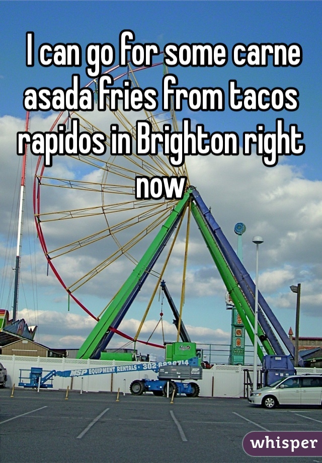  I can go for some carne asada fries from tacos rapidos in Brighton right now