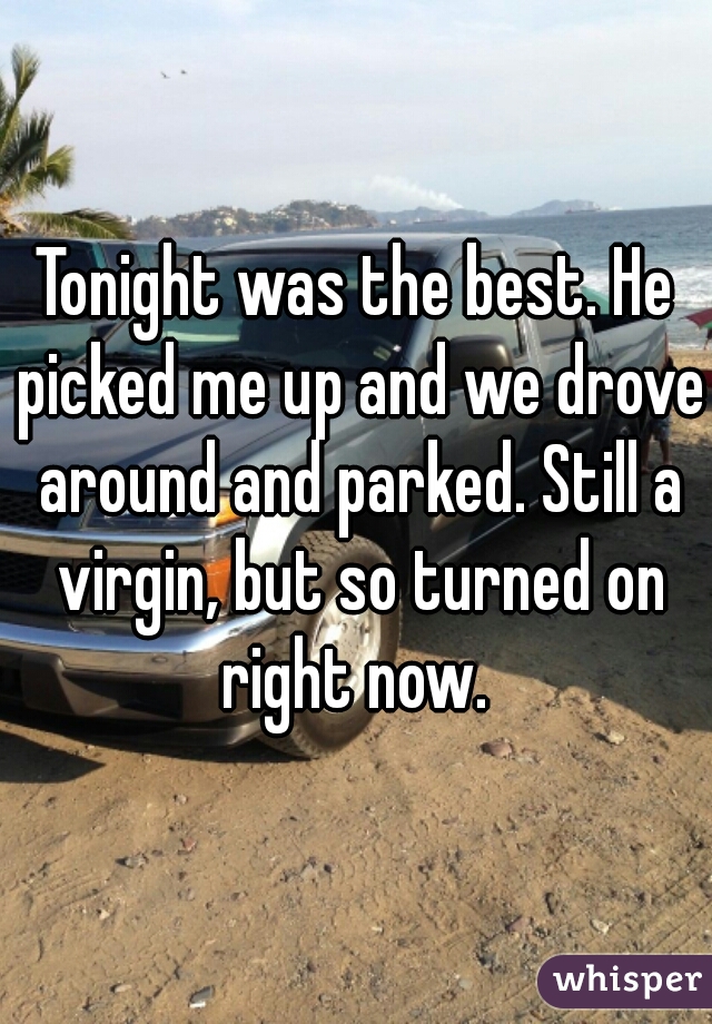 Tonight was the best. He picked me up and we drove around and parked. Still a virgin, but so turned on right now. 