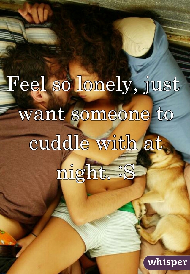 Feel so lonely, just want someone to cuddle with at night. :S