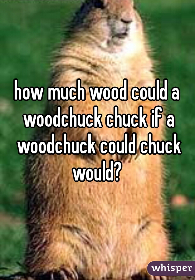 how much wood could a woodchuck chuck if a woodchuck could chuck would? 