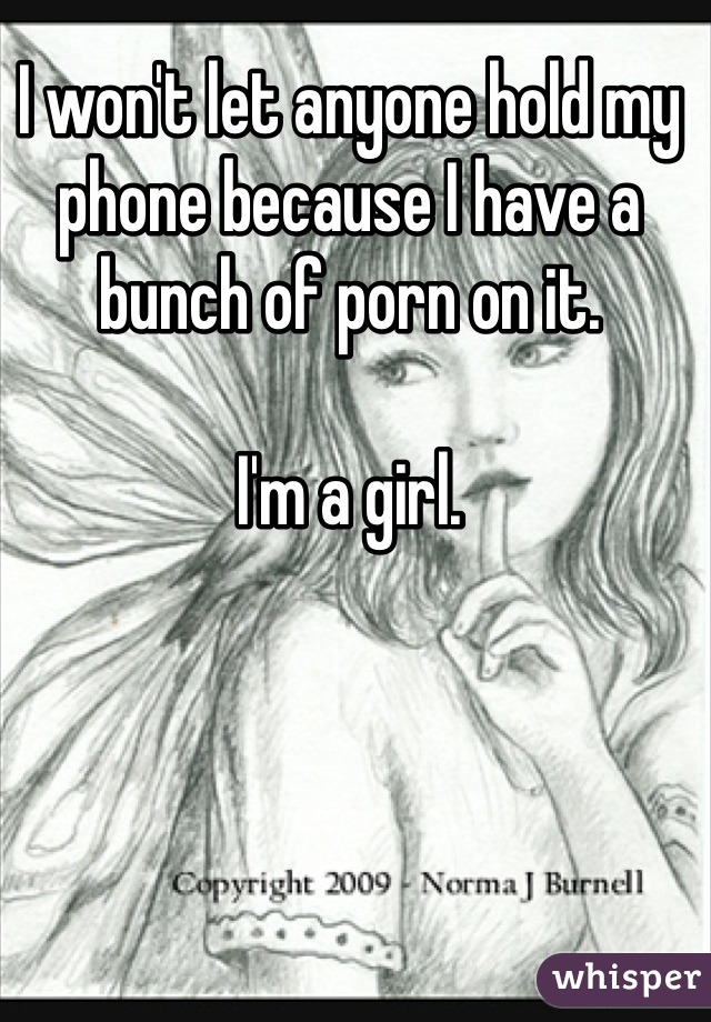 I won't let anyone hold my phone because I have a bunch of porn on it. 

I'm a girl. 