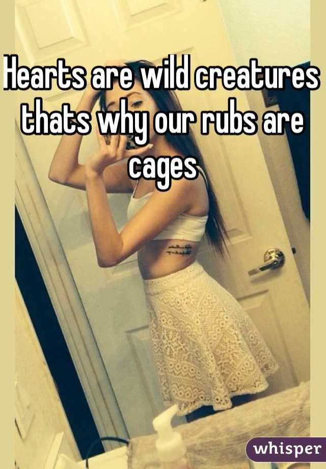 Hearts are wild creatures thats why our rubs are cages 