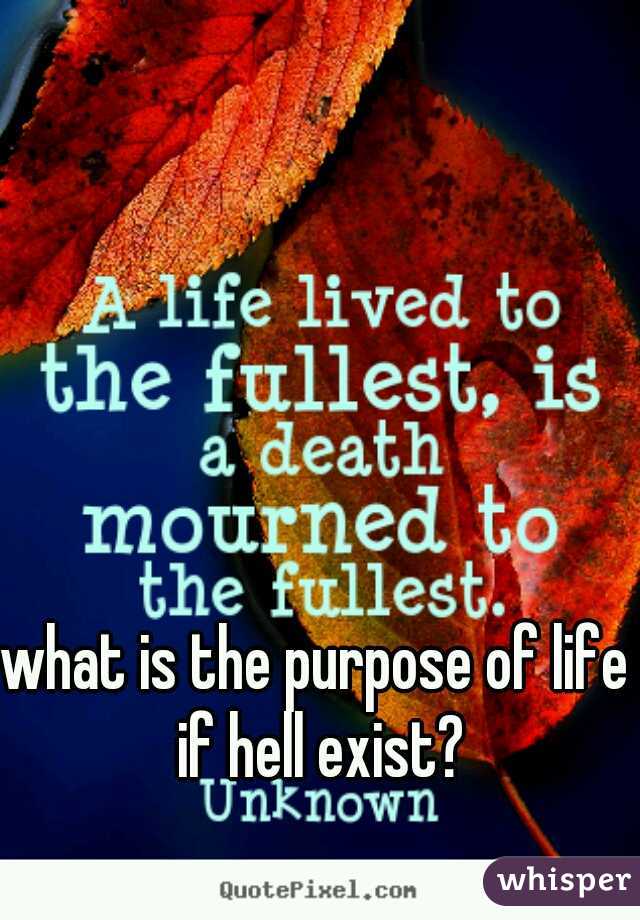 what is the purpose of life if hell exist?