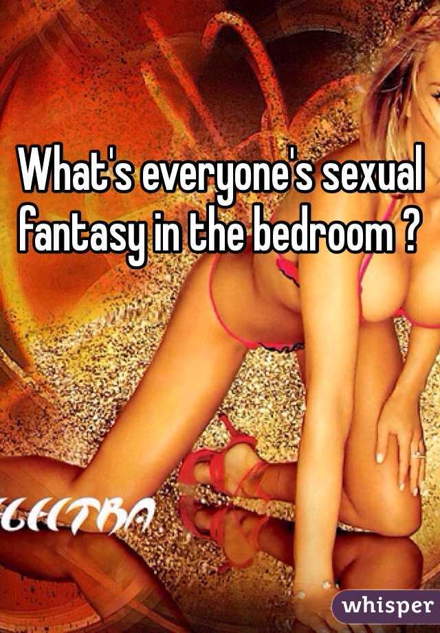 What's everyone's sexual fantasy in the bedroom ? 