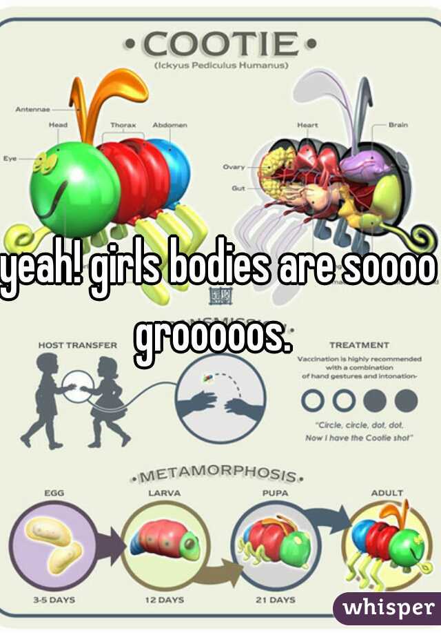 yeah! girls bodies are soooo grooooos.  