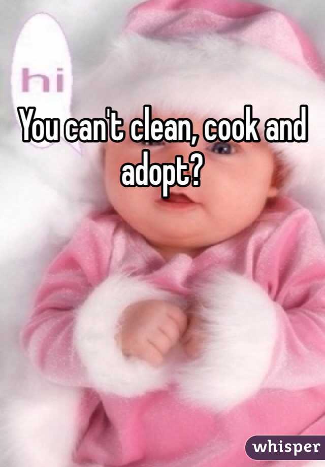 You can't clean, cook and adopt?