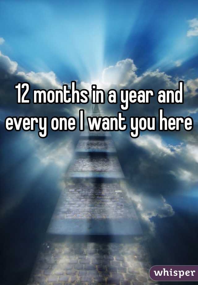 12 months in a year and every one I want you here