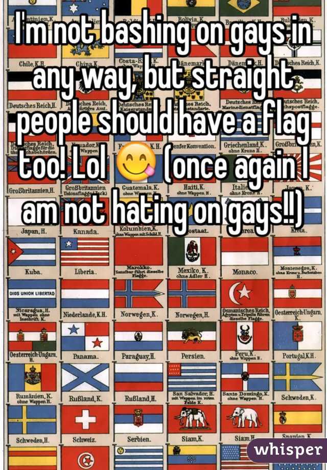 I'm not bashing on gays in any way, but straight people should have a flag too! Lol 😋 (once again I am not hating on gays!!) 