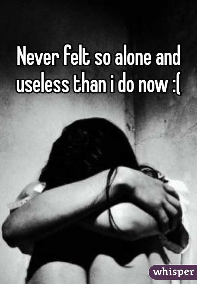 Never felt so alone and useless than i do now :(