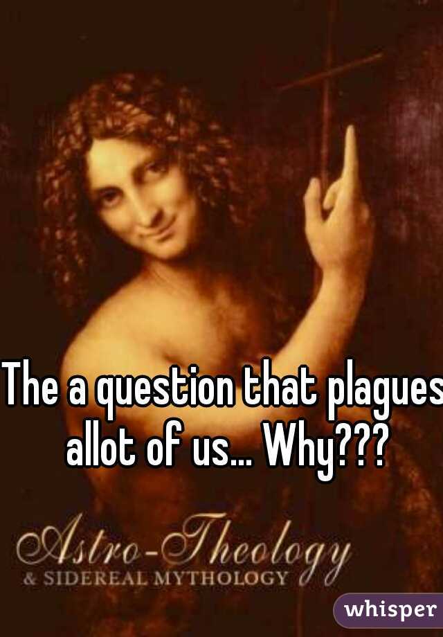 The a question that plagues allot of us... Why???