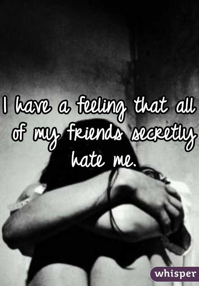 I have a feeling that all of my friends secretly hate me.
