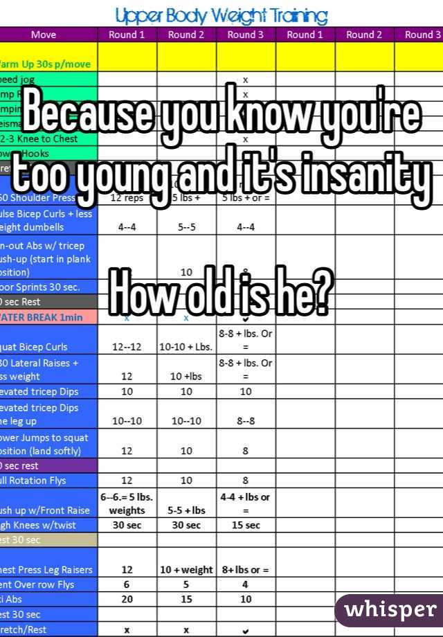 Because you know you're too young and it's insanity

How old is he?