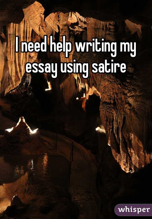 I need help writing my essay using satire 