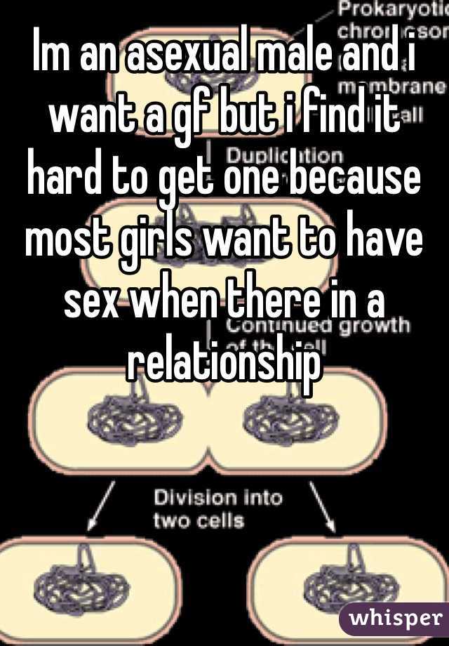 Im an asexual male and i want a gf but i find it hard to get one because most girls want to have sex when there in a relationship 