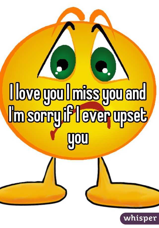 I love you I miss you and I'm sorry if I ever upset you