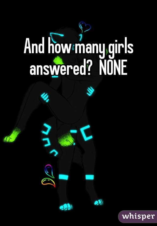 And how many girls answered?  NONE