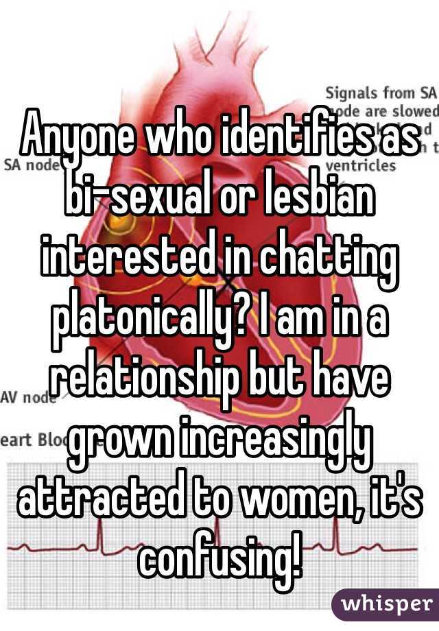 Anyone who identifies as bi-sexual or lesbian interested in chatting platonically? I am in a relationship but have grown increasingly attracted to women, it's confusing!