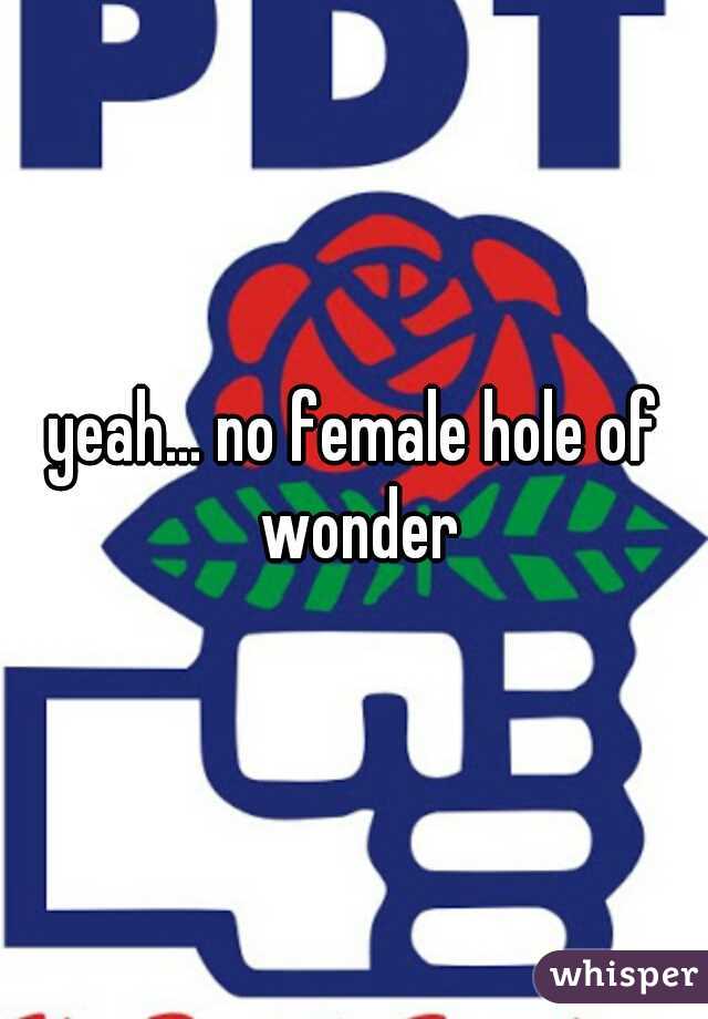 yeah... no female hole of wonder