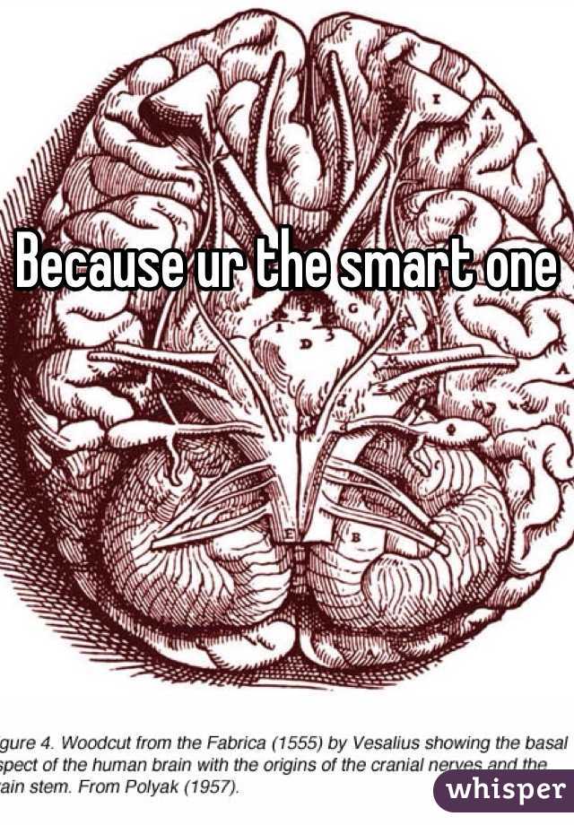 Because ur the smart one