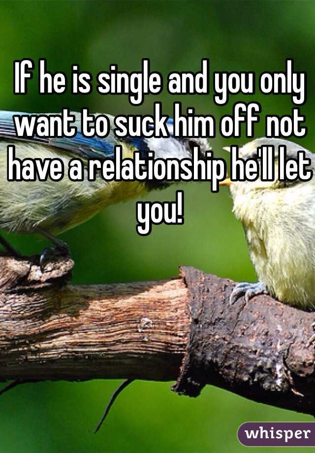 If he is single and you only want to suck him off not have a relationship he'll let you!
