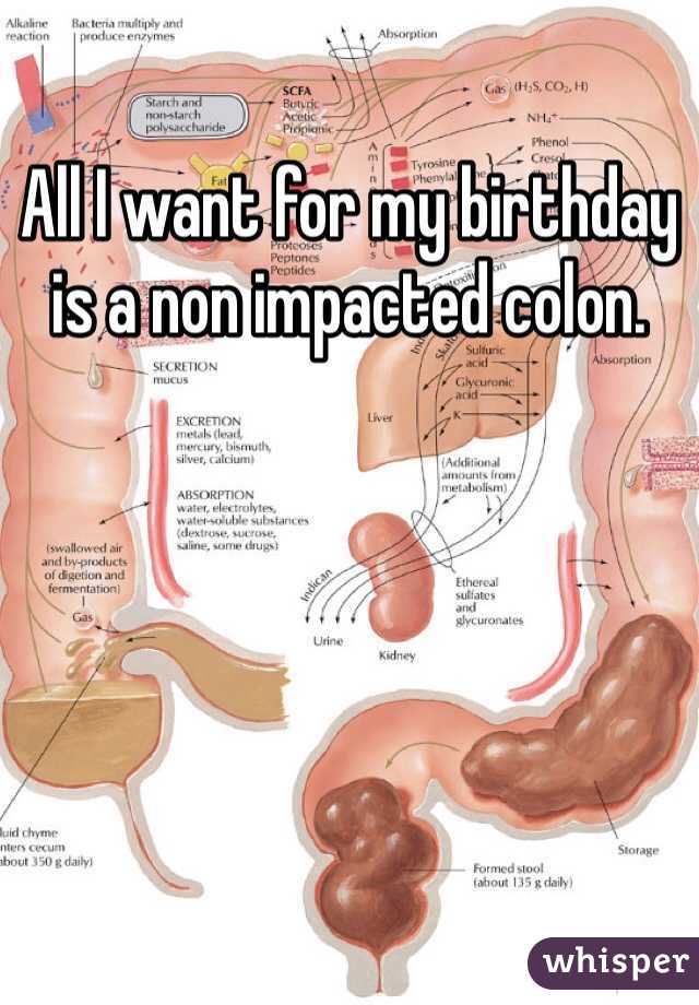 All I want for my birthday is a non impacted colon.